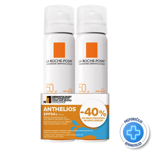 La Roche-Posay anthelios nevidljiva maglica SPF50 2x75ml