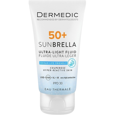 DERMEDIC Sunbrella Ultra-lagani SPF50+ fluid kuperozna,hiper-reaktivna koža