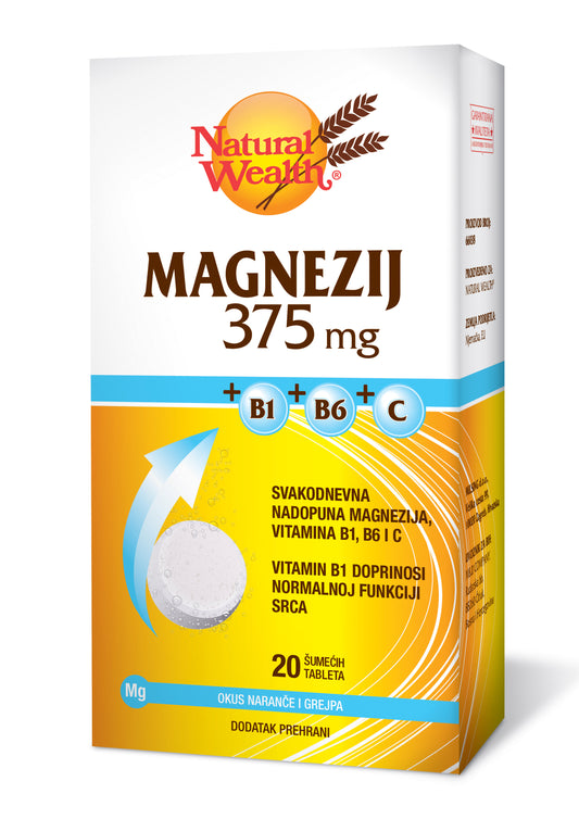 N.W. Magnezij 375mg + B1 + B6 + C 20 šumećih tableta