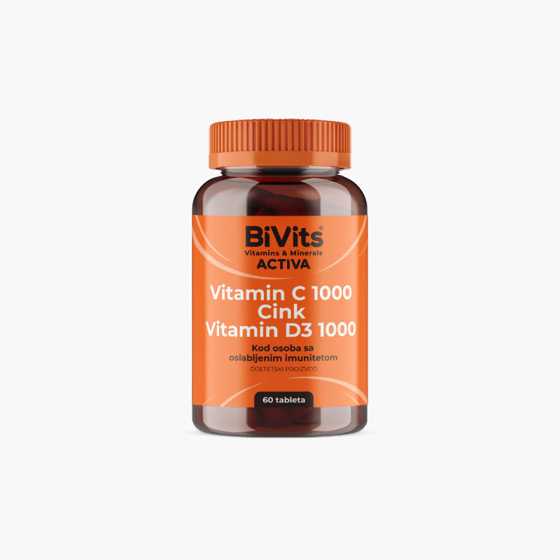 Bivitis activa C 1000+cink+ vitamin D 1000 IU 60 tableta