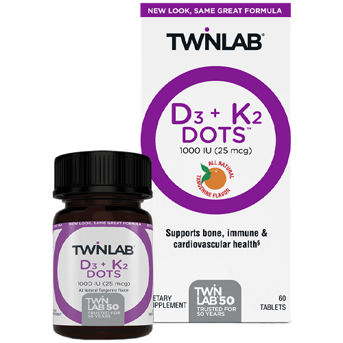 TWINLAB VITAMIN D3+K2 DOTS 1000 IU TBL A 60